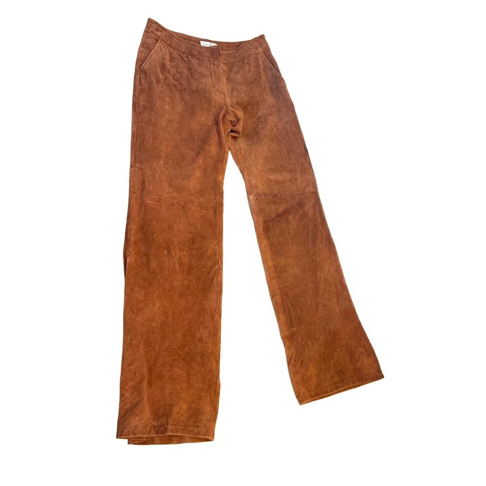 Vintage Live A Little Size 8 100% Leather Pants Soft Lining Brown High Waist
